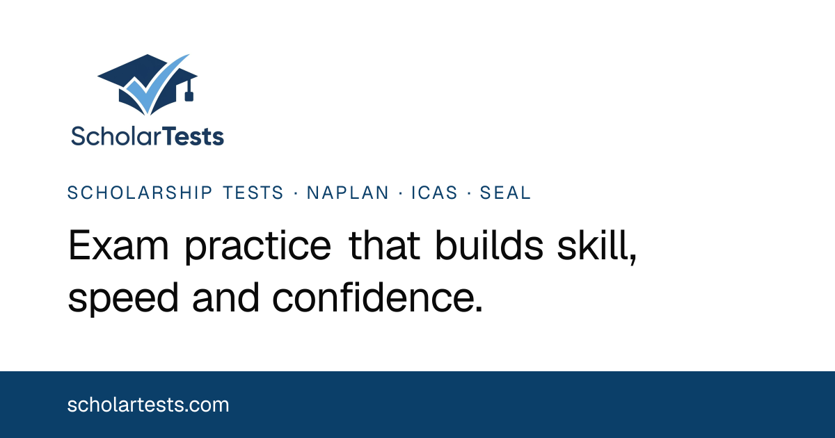 I built a free practice-test site for Year 7 scholarship exams (ACER, EduTest, AAS & ICAS)